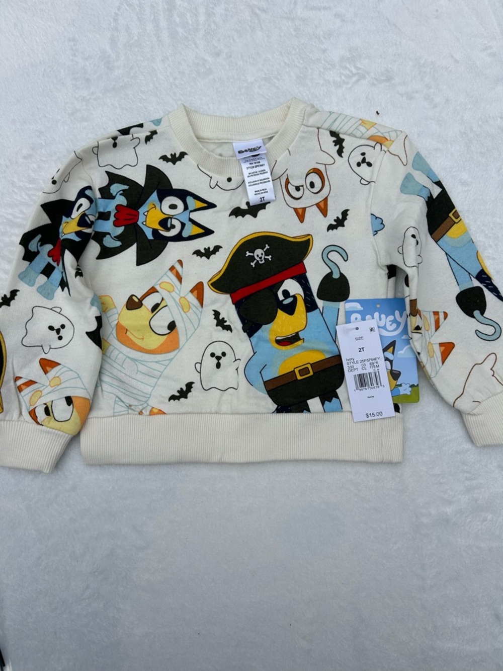 Carter's Cream Halloween Pirate & Mummy Pullover Sweatshirt
